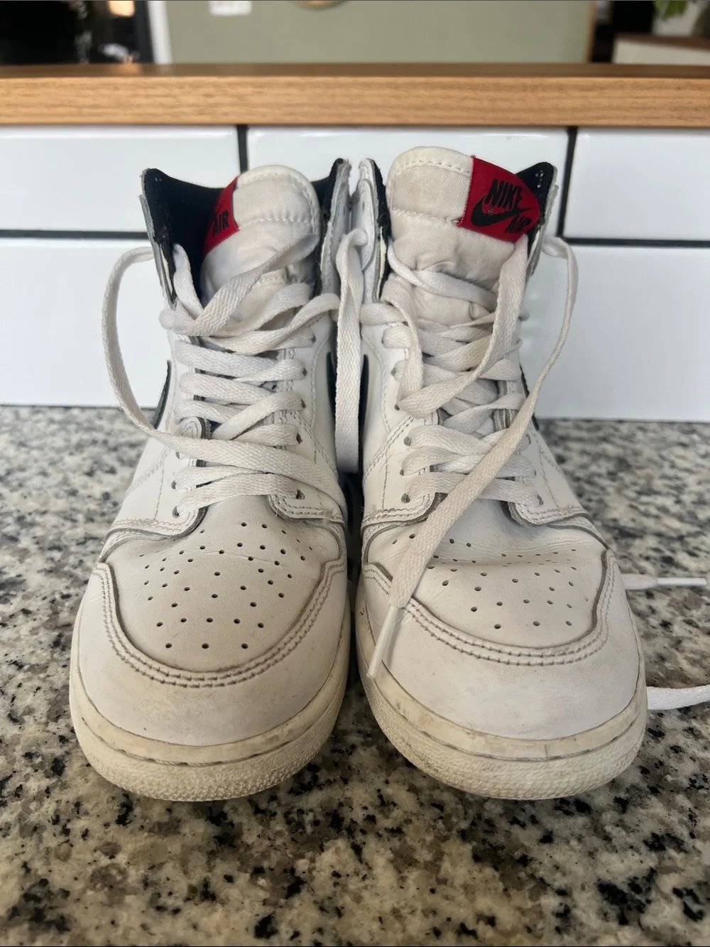 Nike Air Jordan 1 Mid White with Black Swoosh